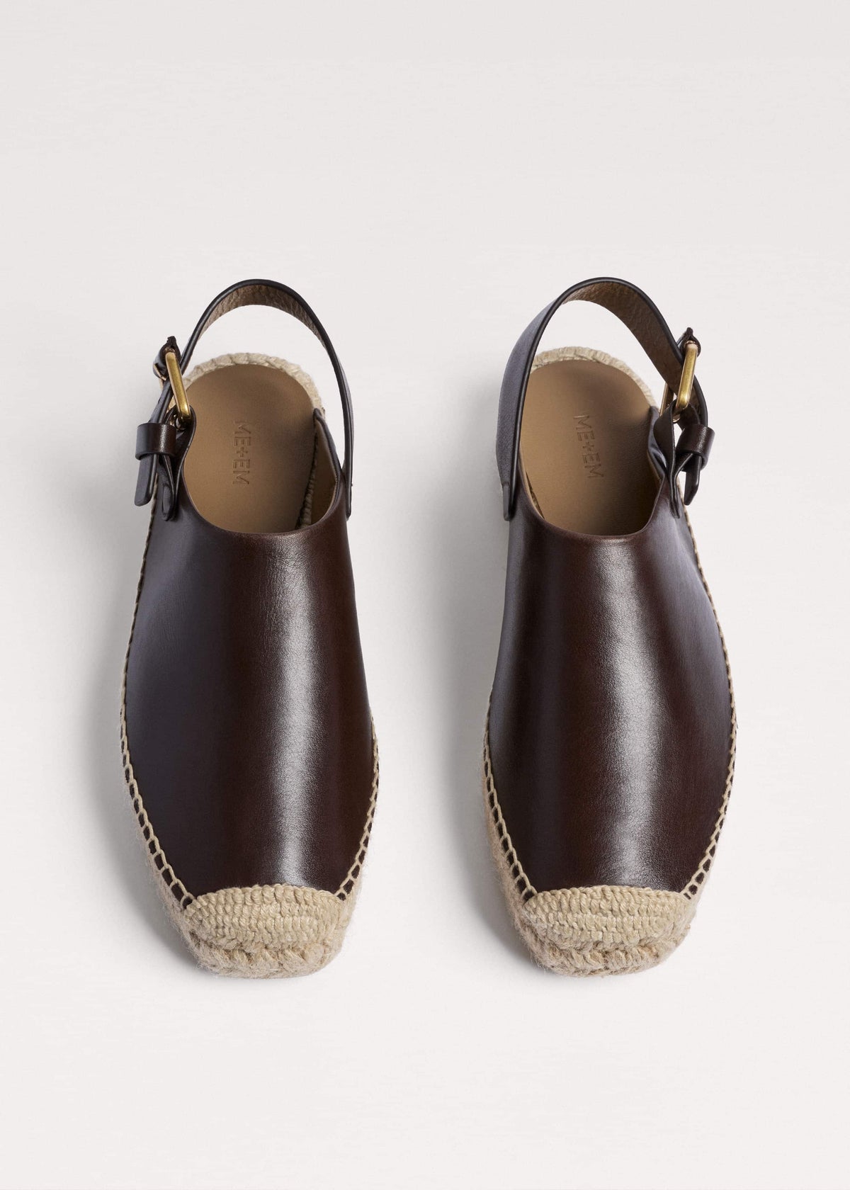 Brown Leather Slingback Espadrille | ME+EM Clothing|Accessories
