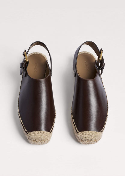 Brown Leather Slingback Espadrille | ME+EM Clothing|Accessories