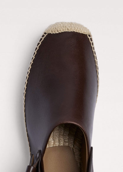Brown Leather Slingback Espadrille | ME+EM Clothing|Accessories