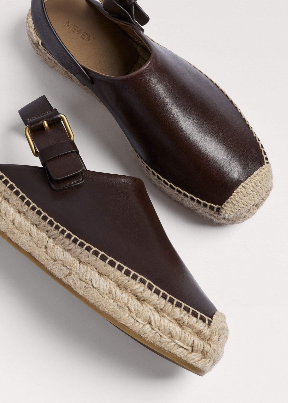 Brown Leather Slingback Espadrille | ME+EM Clothing|Accessories