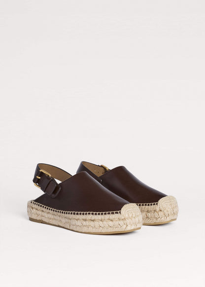 Brown Leather Slingback Espadrille | ME+EM Clothing|Accessories