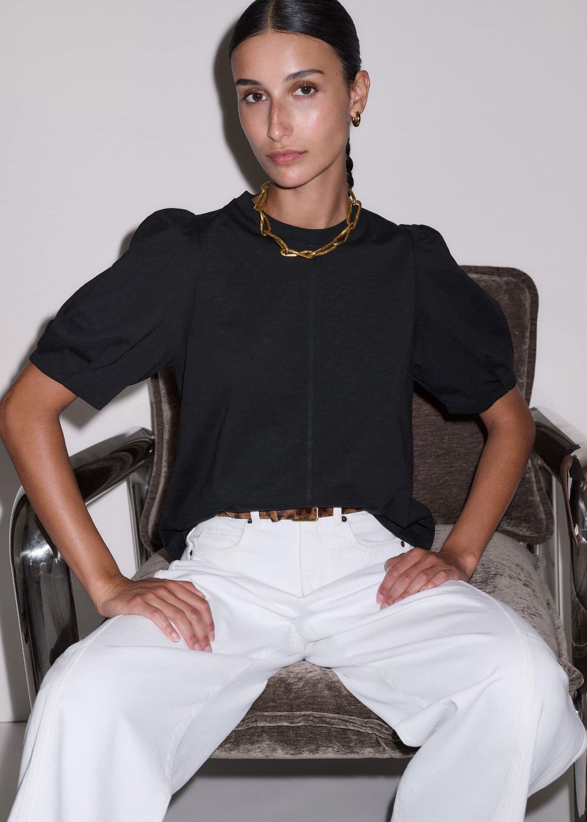 Black Feminine Swing Top | ME+EM Clothing