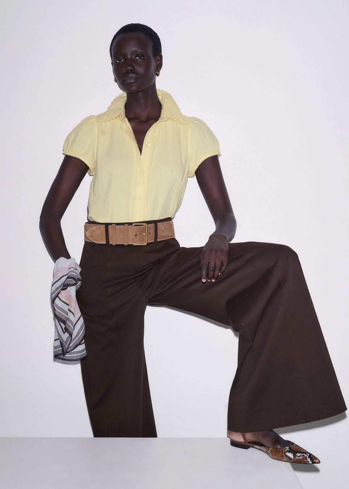 Brown Wide Waist Belt | ME+EM Clothing|Accessories