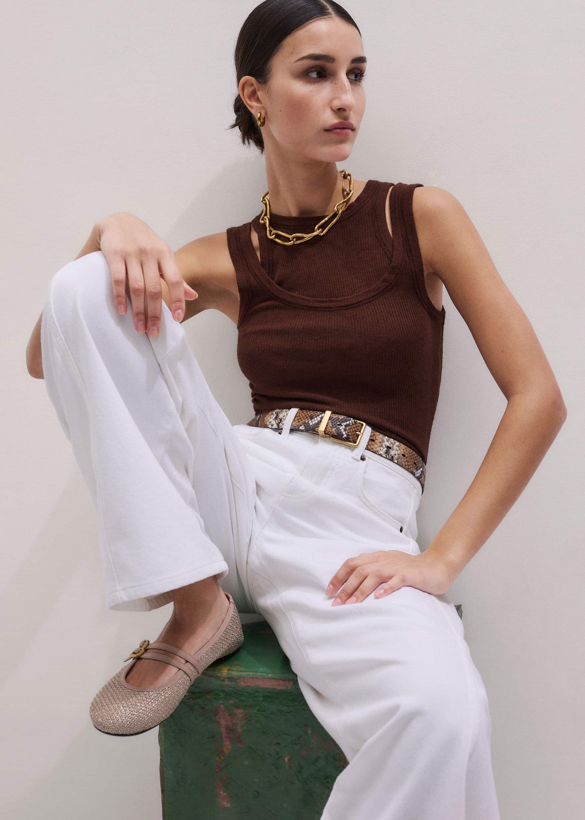 Gold Mesh AM-PM Ballet Flat | ME+EM Clothing|Accessories