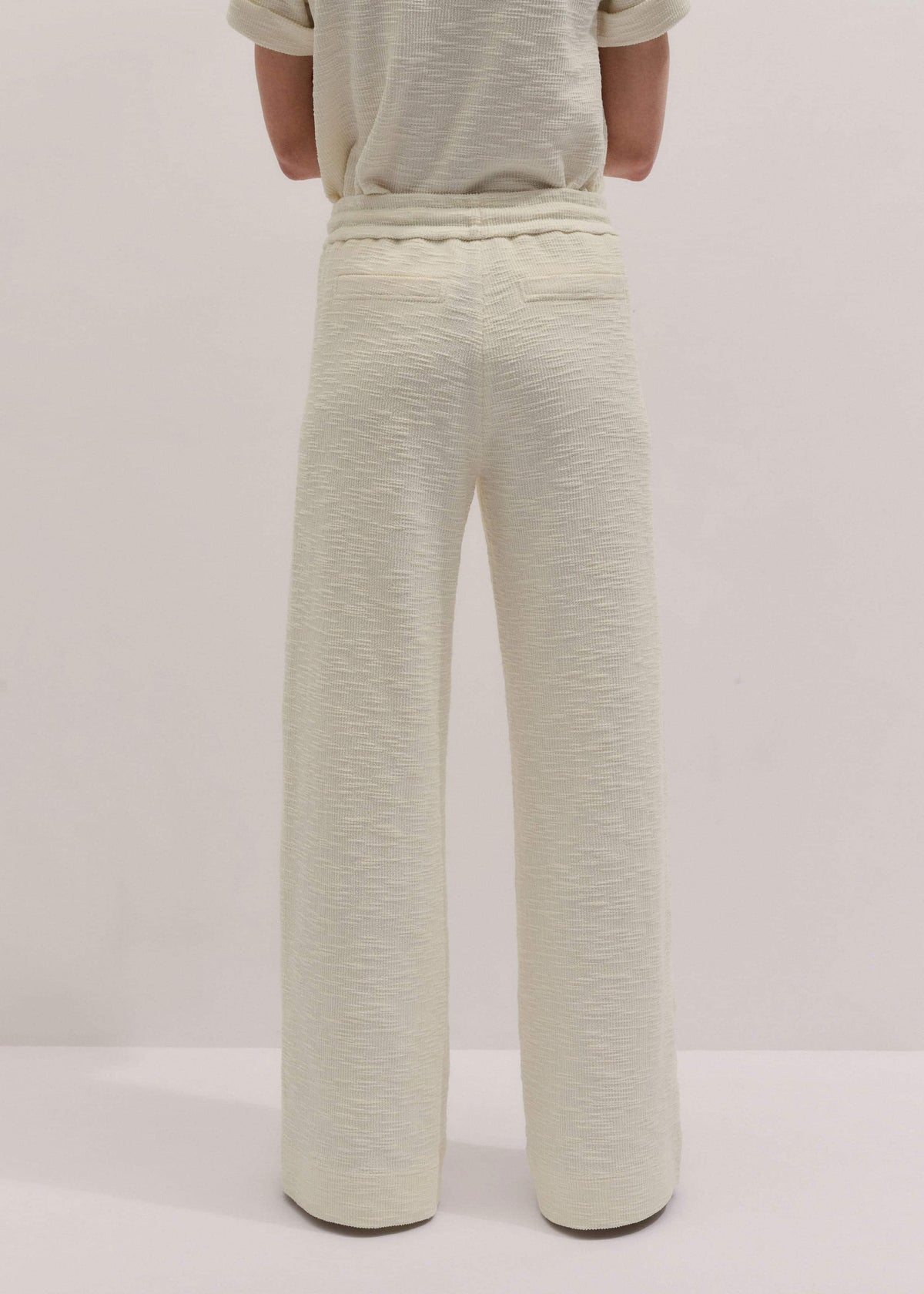 Cream Wide-Leg Track Pant | ME+EM Clothing