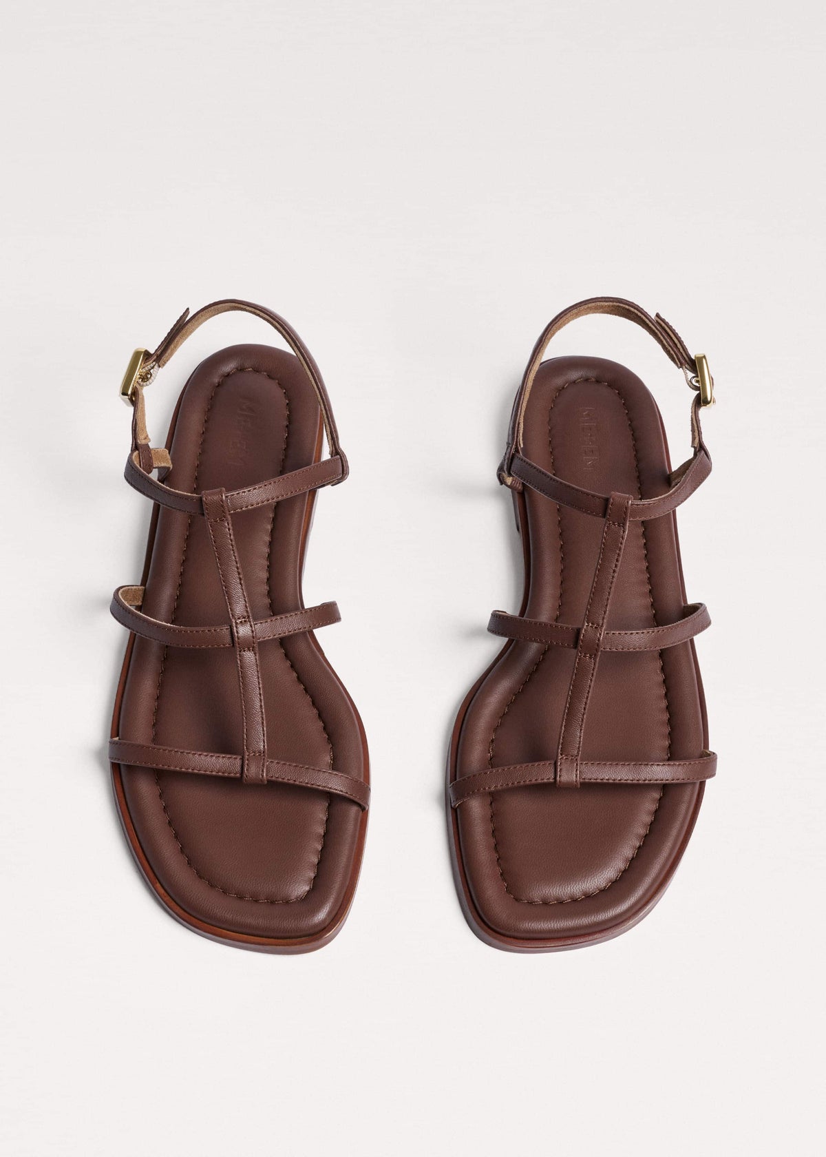 Dark Brown Caged Flat Sandal | ME+EM Clothing|Accessories