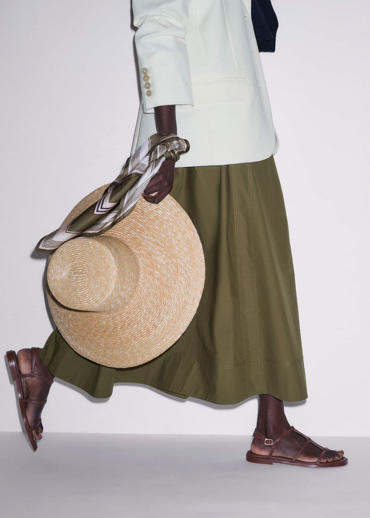 Dark Brown Caged Flat Sandal | ME+EM Clothing|Accessories