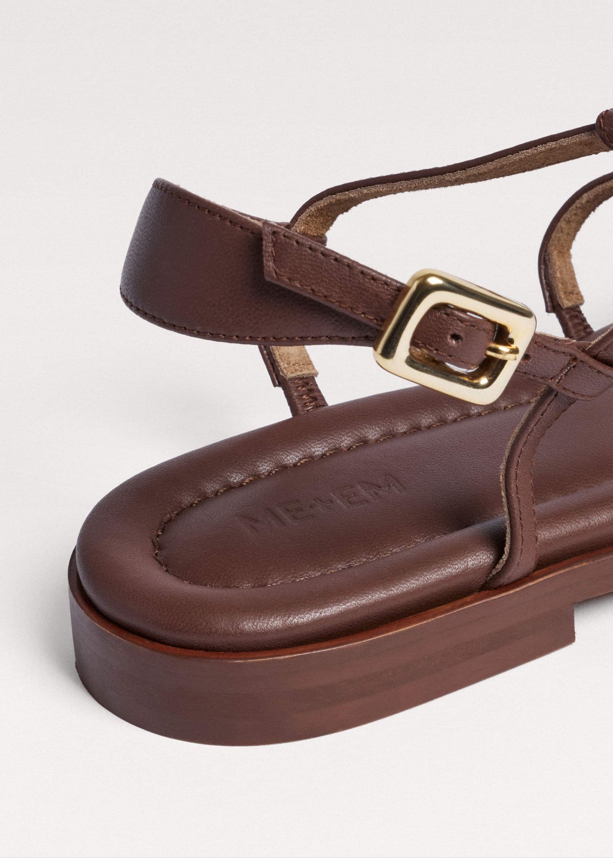 Dark Brown Caged Flat Sandal | ME+EM Clothing|Accessories