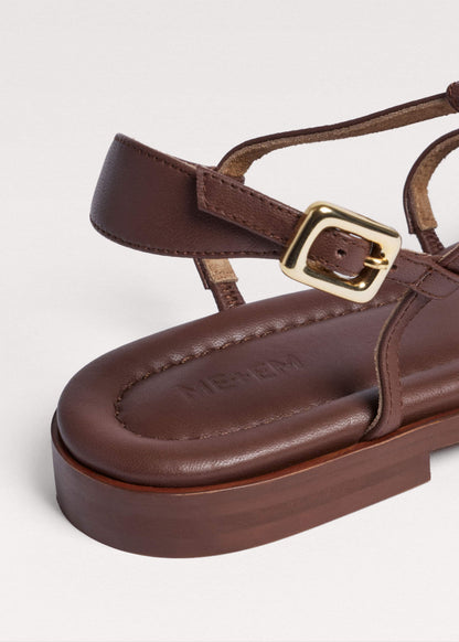 Dark Brown Caged Flat Sandal | ME+EM Clothing|Accessories
