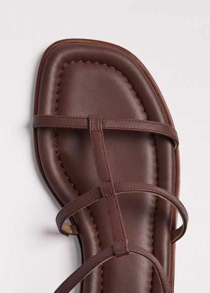 Dark Brown Caged Flat Sandal | ME+EM Clothing|Accessories