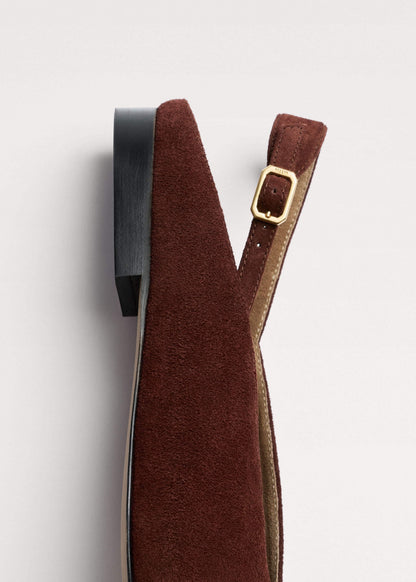 Cinnamon Brown Peep Toe Flat | ME+EM Clothing|Accessories