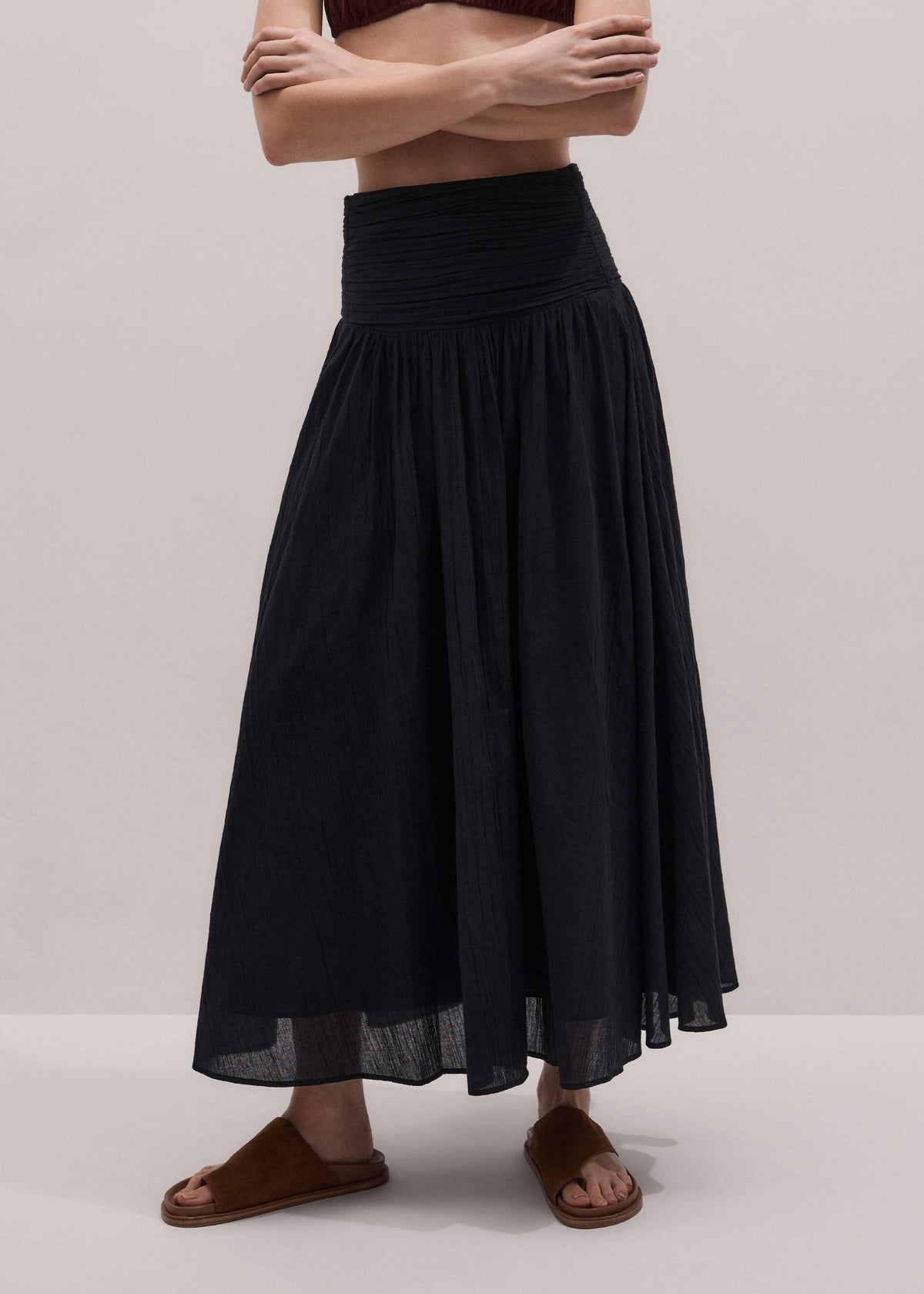 Black Relaxed Maxi Skirt | ME+EM Clothing