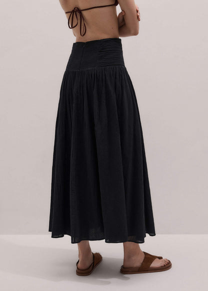 Black Relaxed Maxi Skirt | ME+EM Clothing