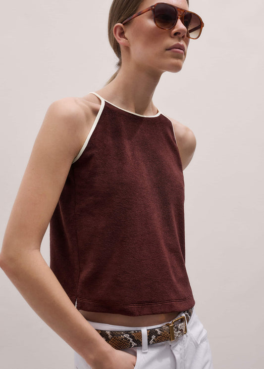 Cinnamon Brown Halterneck Top | ME+EM Clothing