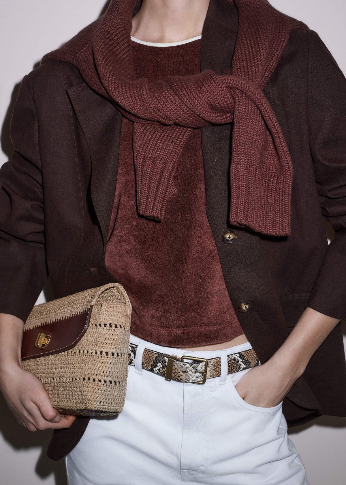 Cinnamon Brown Halterneck Top | ME+EM Clothing