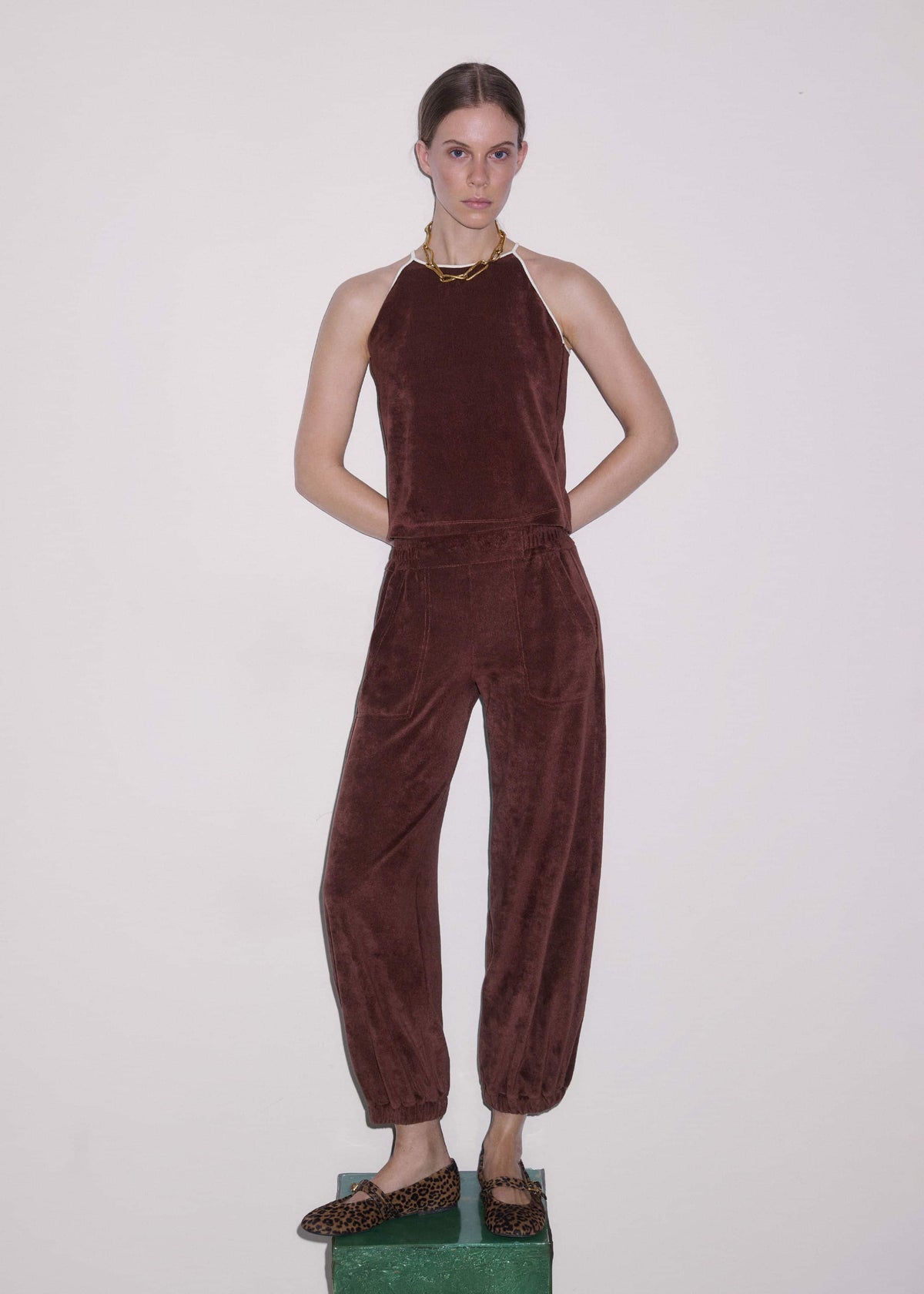 Cinnamon Brown Halterneck Top | ME+EM Clothing