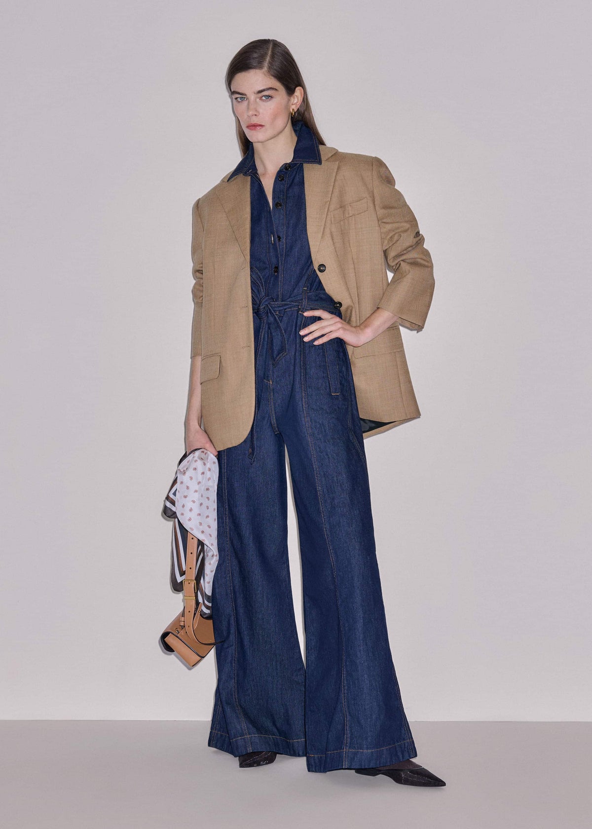 Blue Relaxed Wide-Leg AM-PM Jumpsuit | ME+EM Clothing