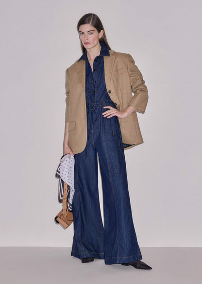 Blue Relaxed Wide-Leg AM-PM Jumpsuit | ME+EM Clothing