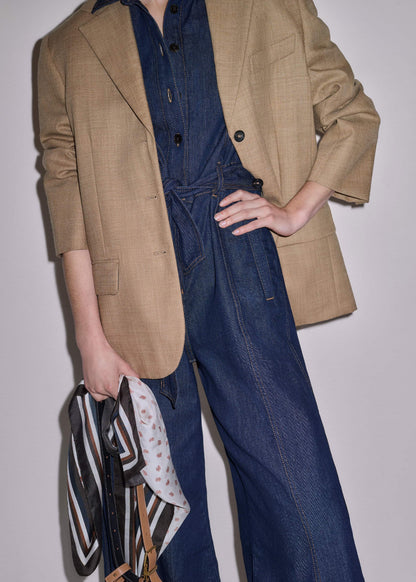 Blue Relaxed Wide-Leg AM-PM Jumpsuit | ME+EM Clothing