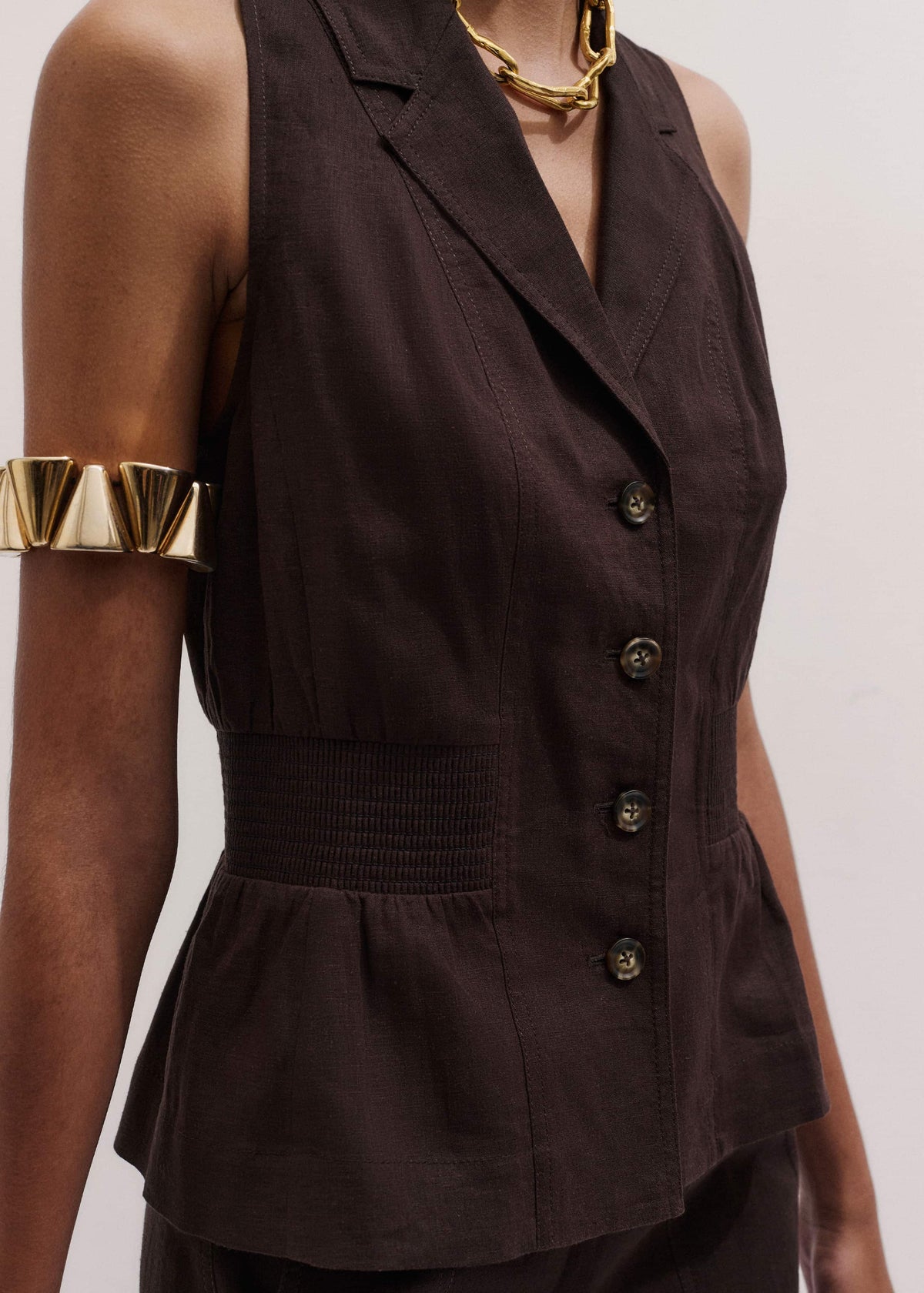 Brown Halterneck Vest | ME+EM Clothing