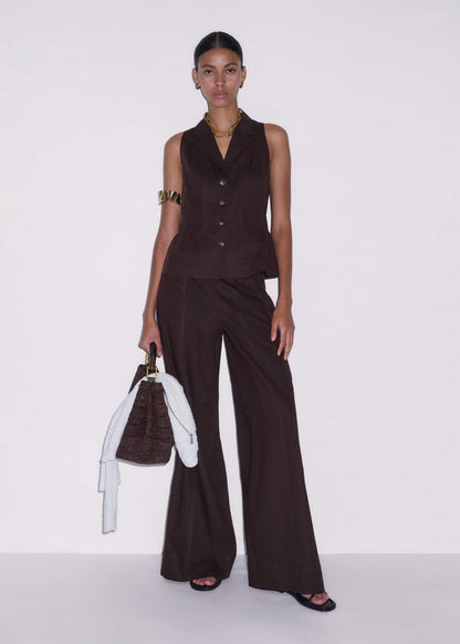 Brown Halterneck Vest | ME+EM Clothing