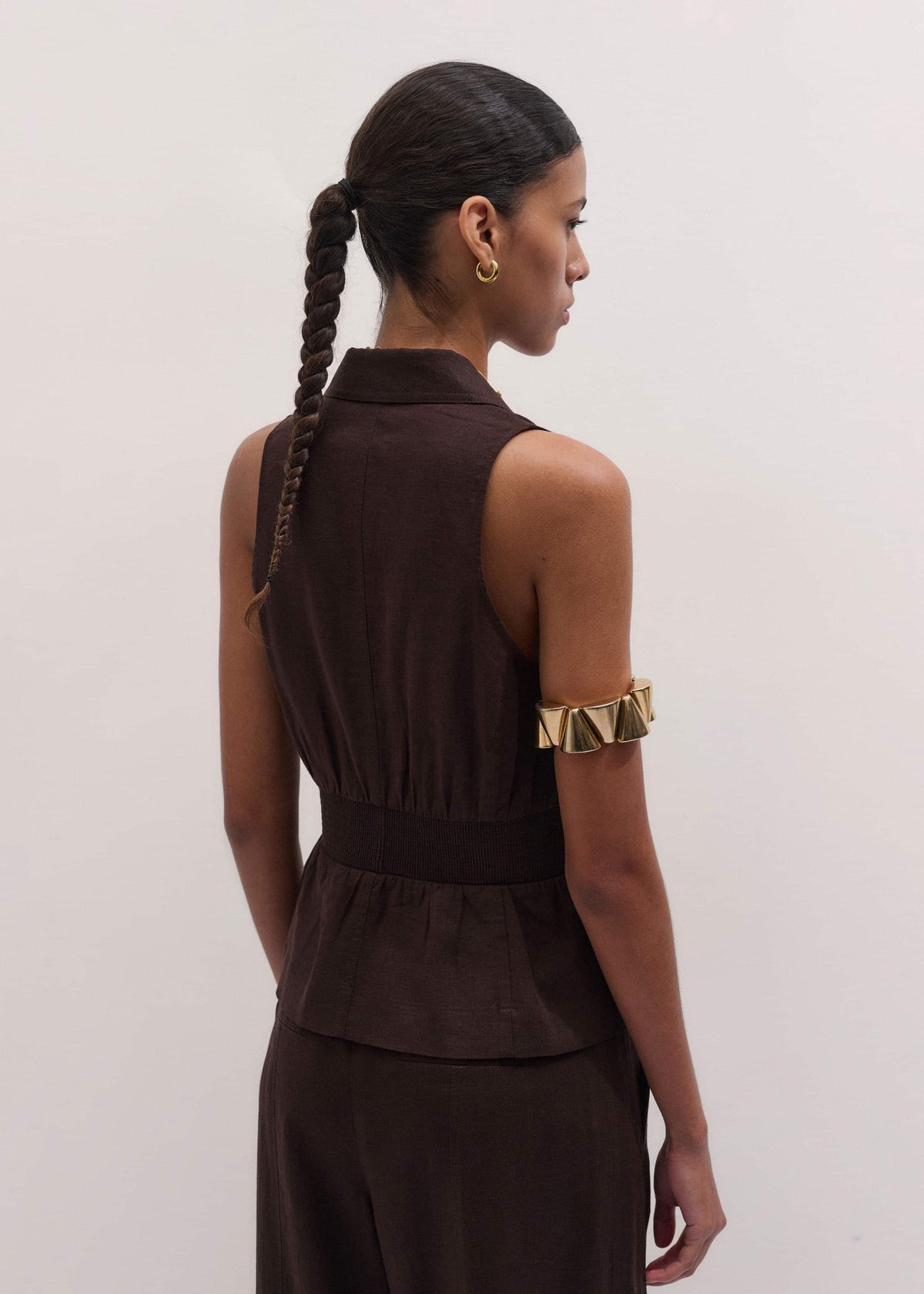 Brown Halterneck Vest | ME+EM Clothing