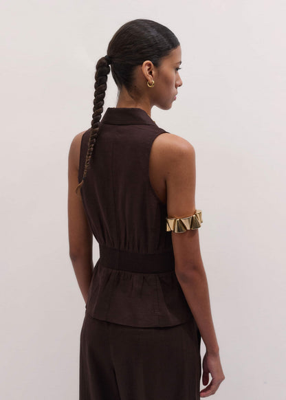 Brown Halterneck Vest | ME+EM Clothing