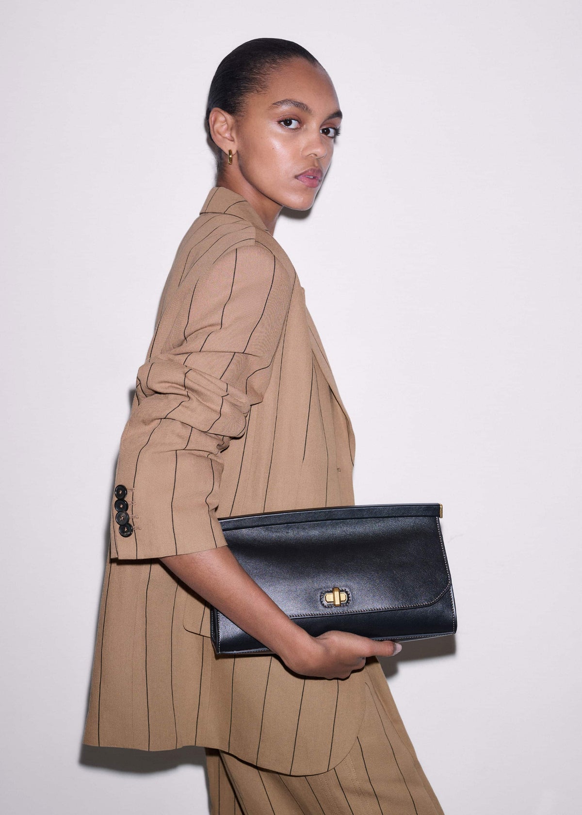 Black Tailored Clutch Bag | ME+EM Clothing|Accessories