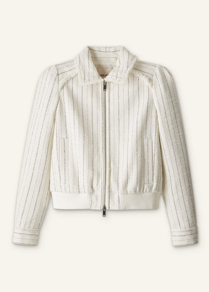 Ivory Stripe Bomber Jacket | ME+EM Clothing