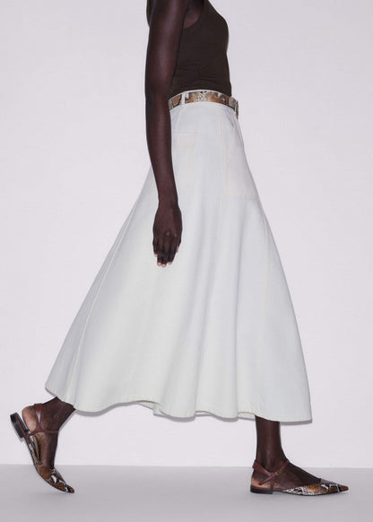 White Panelled A-Line Maxi Skirt | ME+EM Clothing