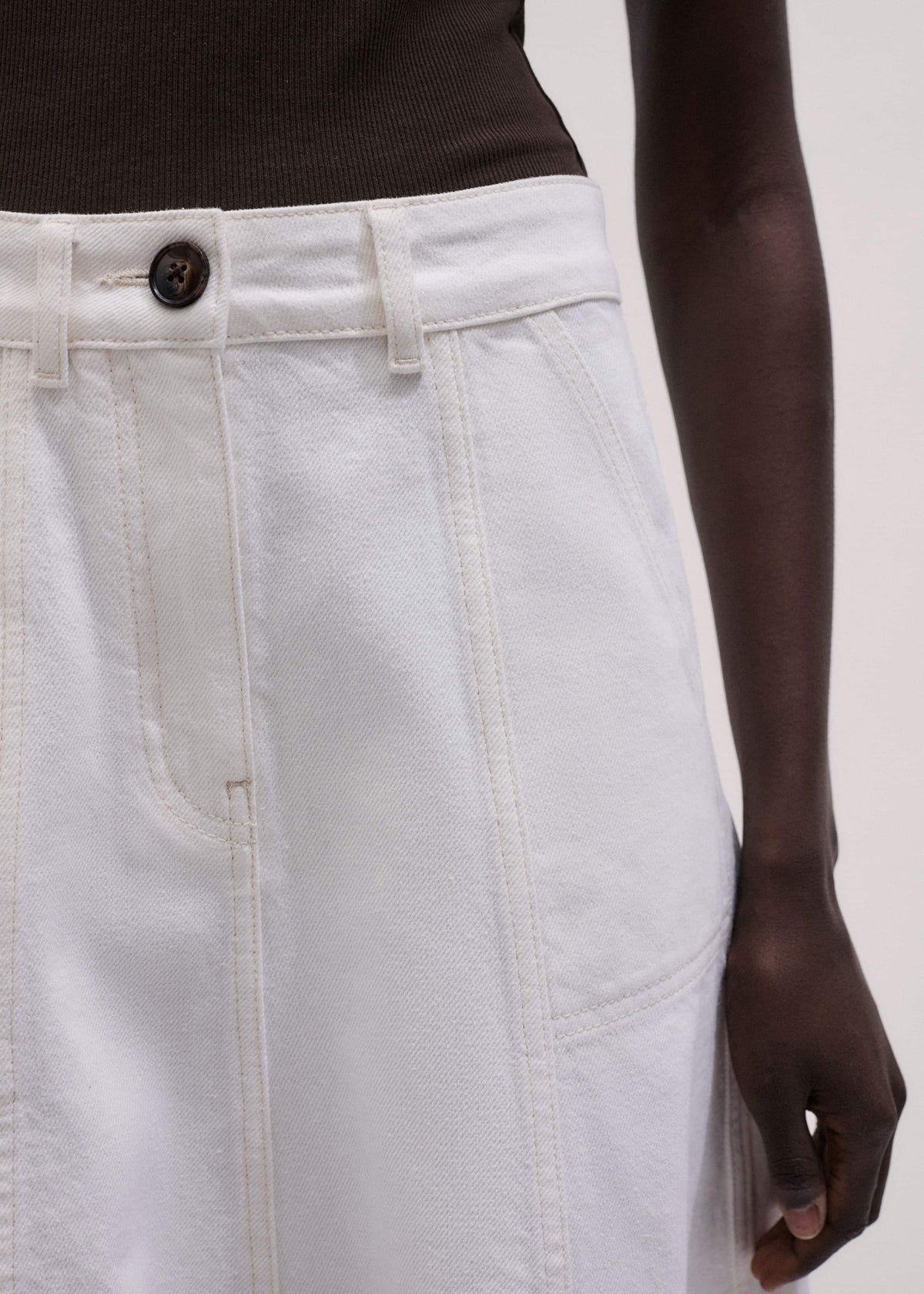 White Panelled A-Line Maxi Skirt | ME+EM Clothing