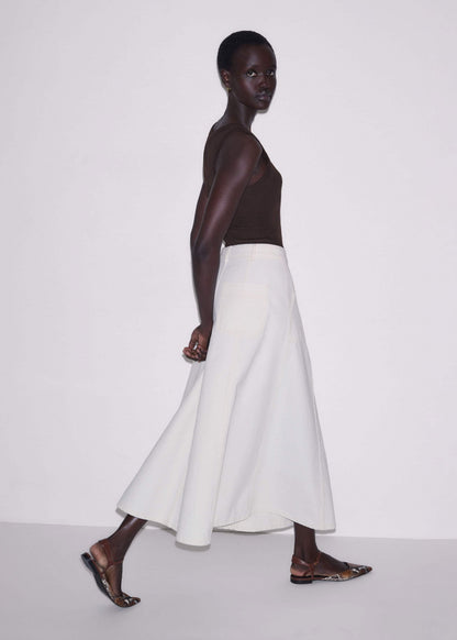 White Panelled A-Line Maxi Skirt | ME+EM Clothing