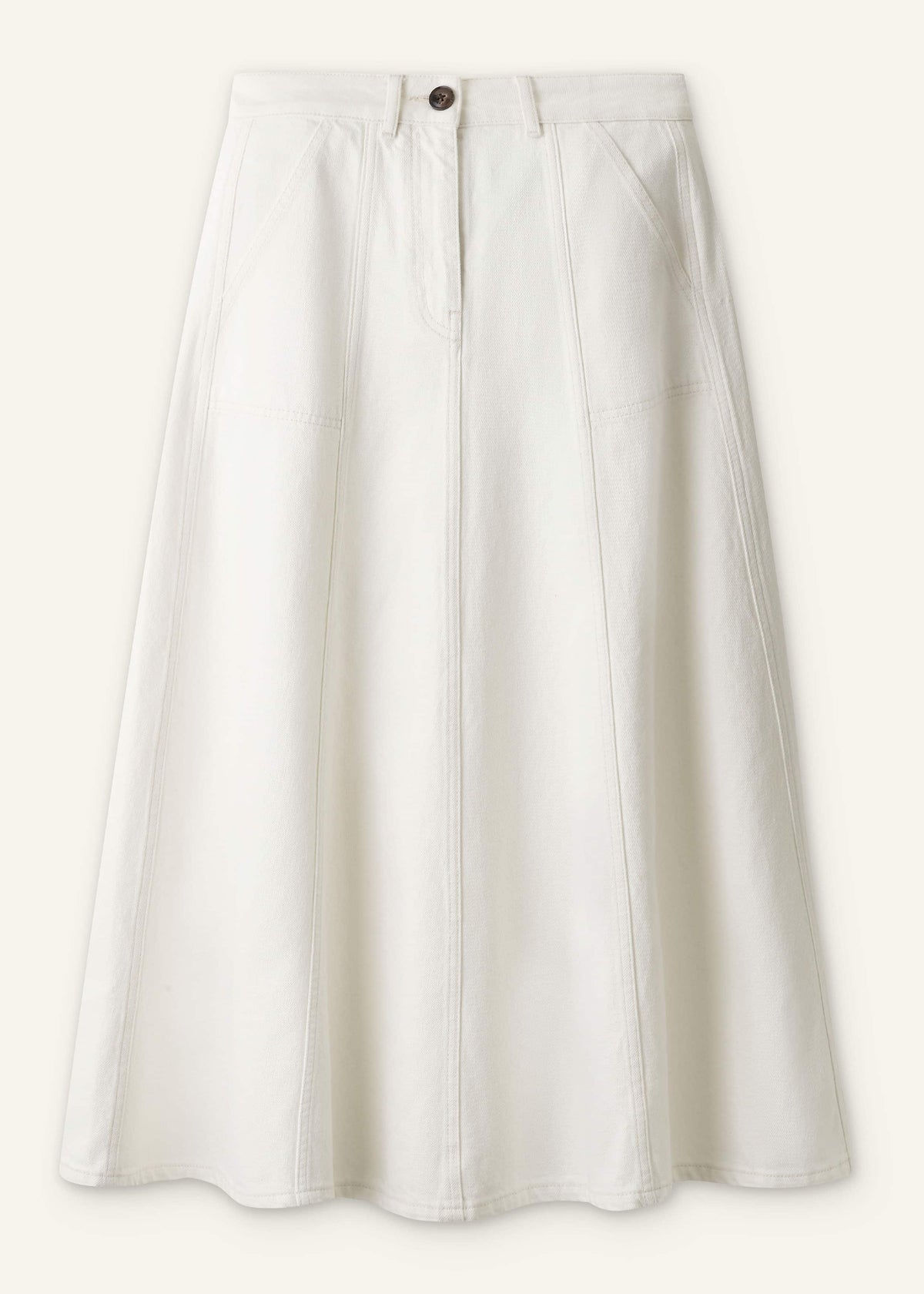 White Panelled A-Line Maxi Skirt | ME+EM Clothing