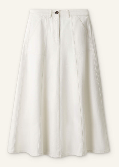 White Panelled A-Line Maxi Skirt | ME+EM Clothing