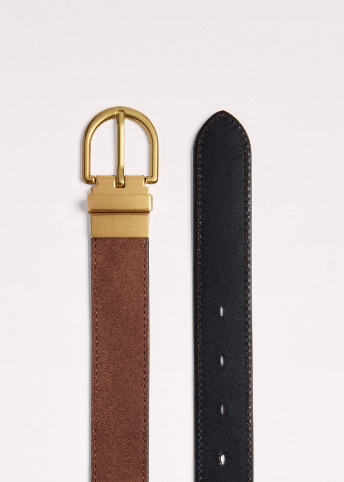 Chestnut Round Buckle Reversible Belt | ME+EM Clothing|Accessories