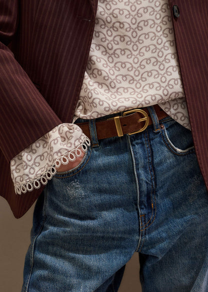 Chestnut Round Buckle Reversible Belt | ME+EM Clothing|Accessories