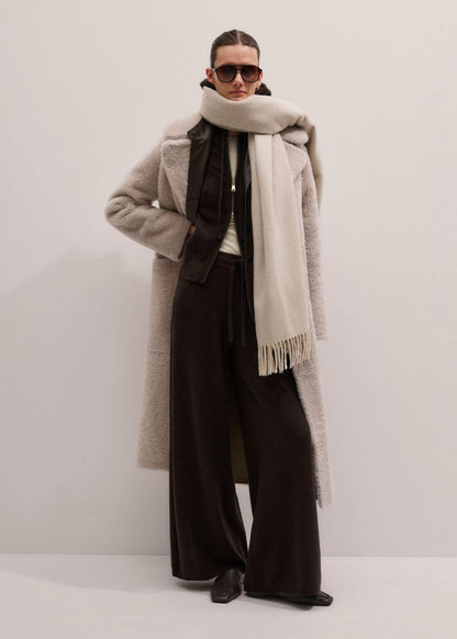 Brown Cashmere Straight Hoodie + Wide-Leg Pant Knitted Co-ord | ME+EM Clothing