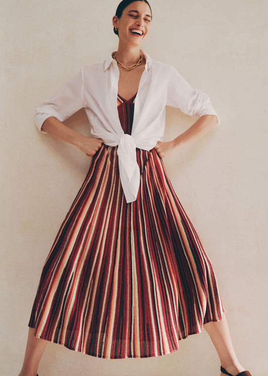 Red Metallic Knit Maxi Dress | ME+EM Clothing
