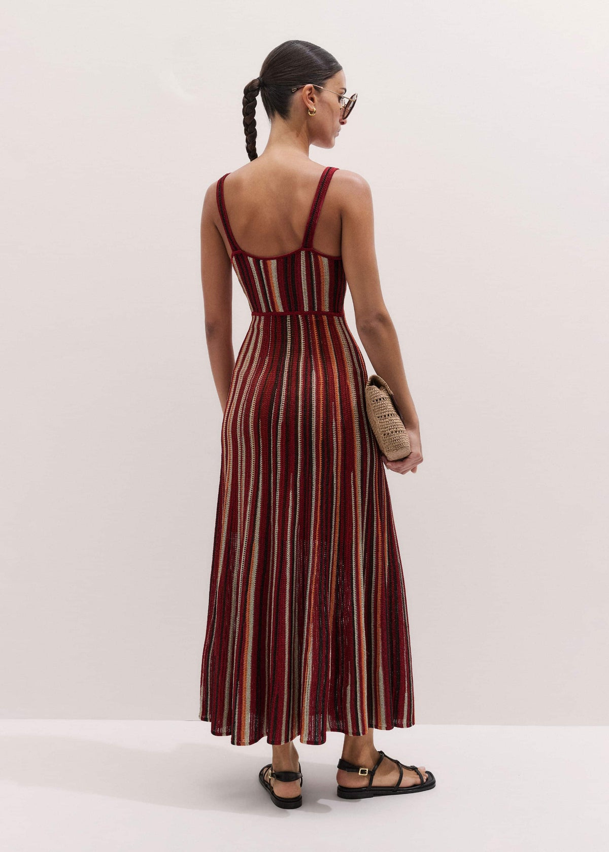 Red Metallic Knit Maxi Dress | ME+EM Clothing