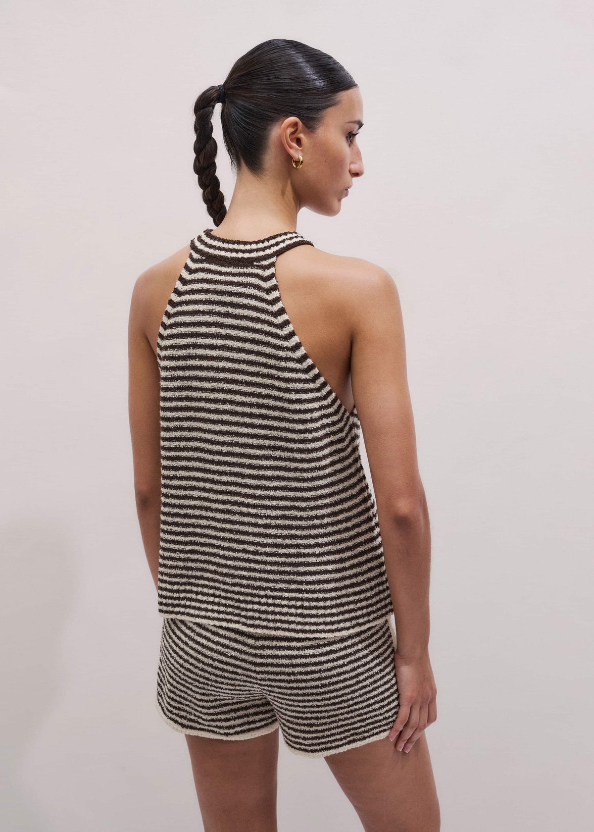 Cocoa Brown Stripe Short Co-ord | ME+EM Clothing