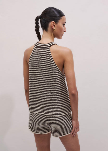 Cocoa Brown Stripe Short Co-ord | ME+EM Clothing