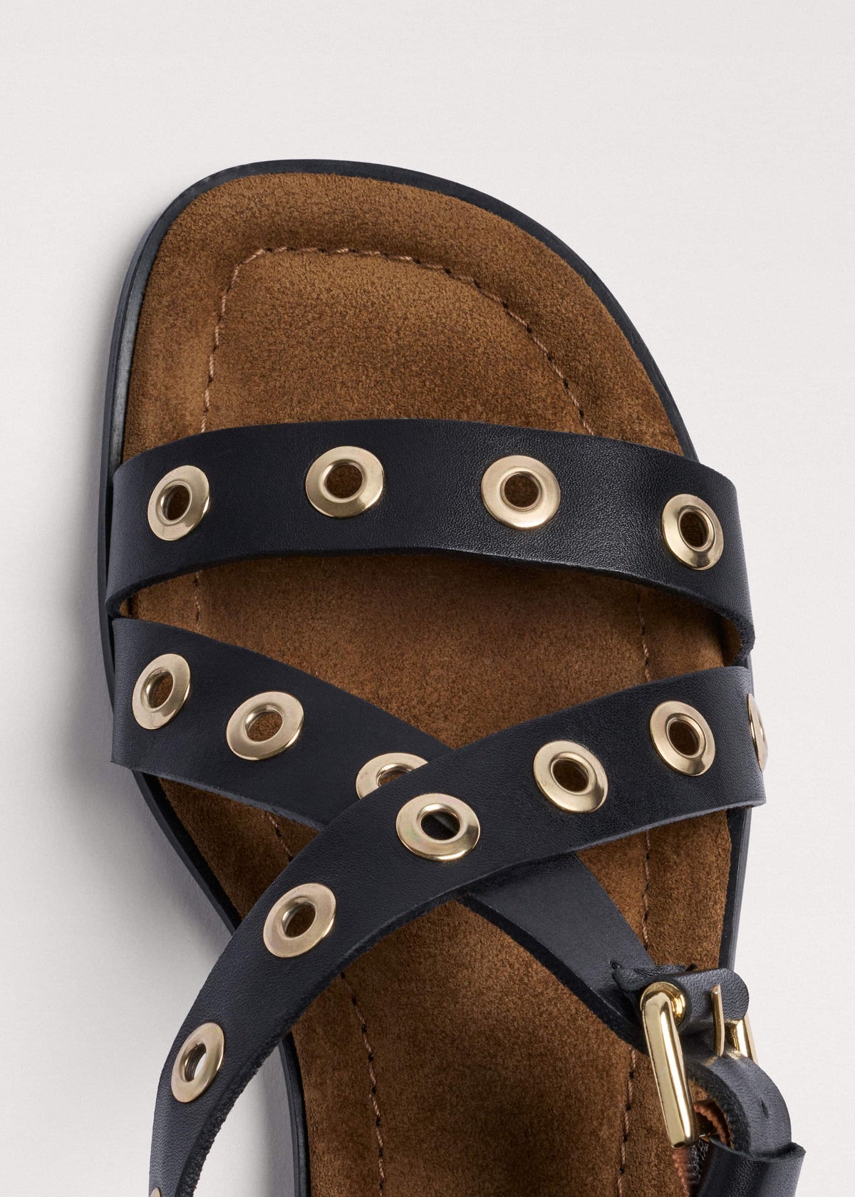 Black Eyelet Stud Sandal | ME+EM Accessories