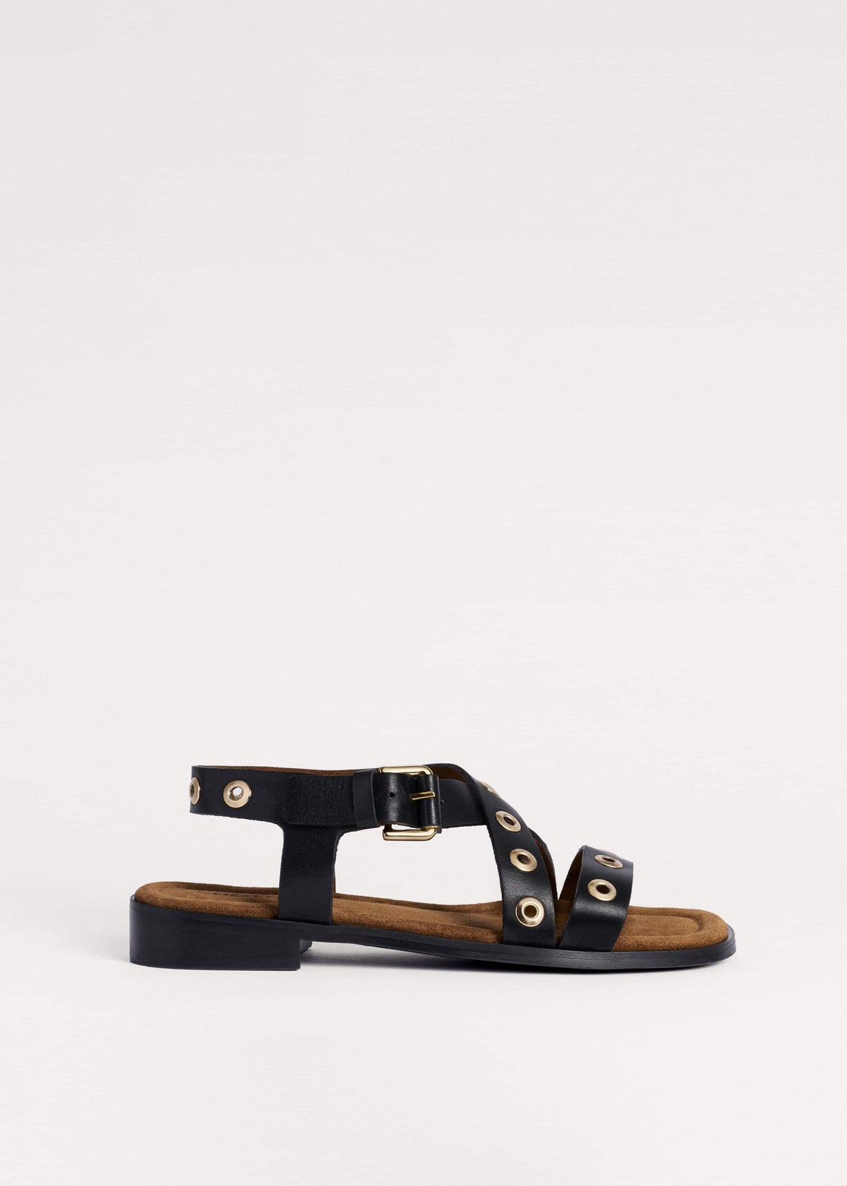 Black Eyelet Stud Sandal | ME+EM Accessories