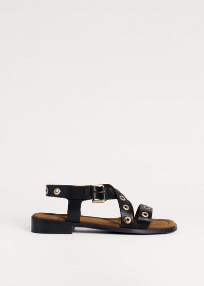 Black Eyelet Stud Sandal | ME+EM Accessories