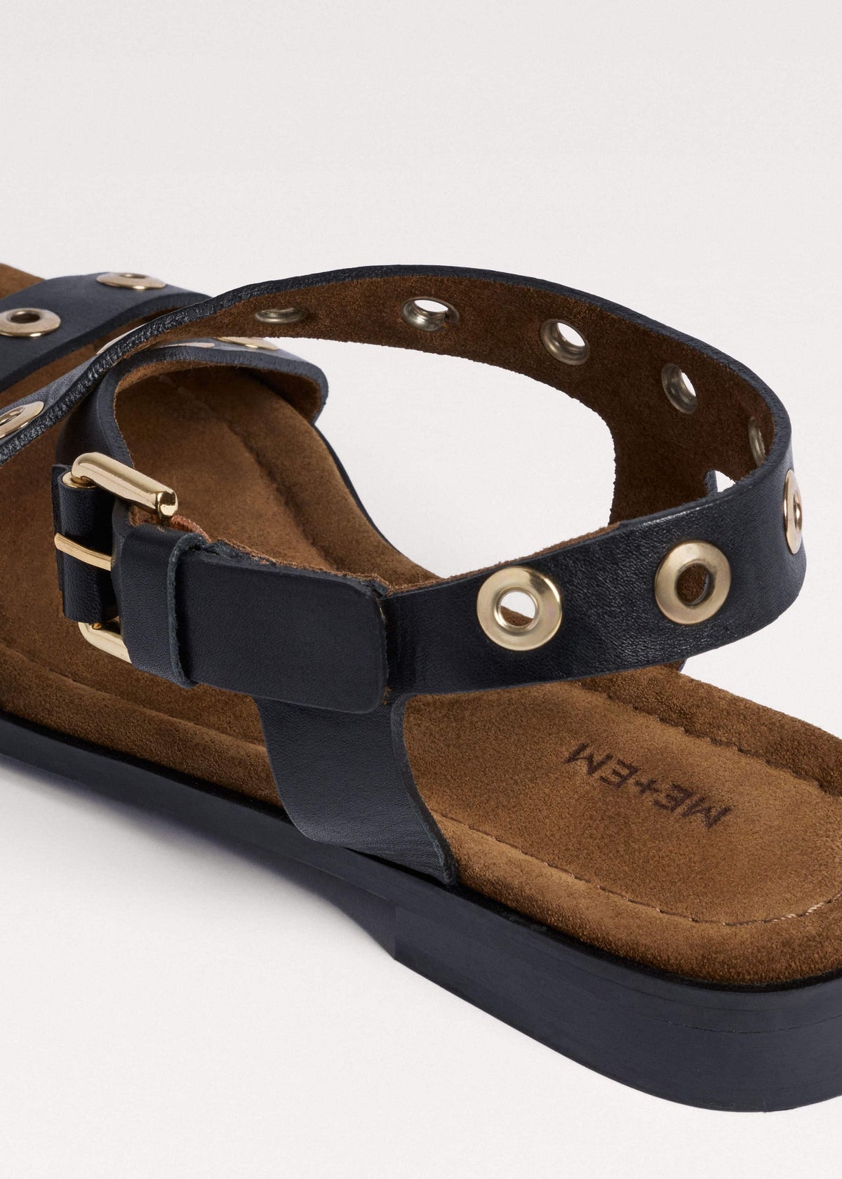 Black Eyelet Stud Sandal | ME+EM Accessories