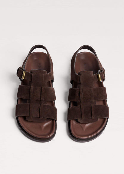 Dark Brown Open Toe Fisherman Sandal | ME+EM Accessories