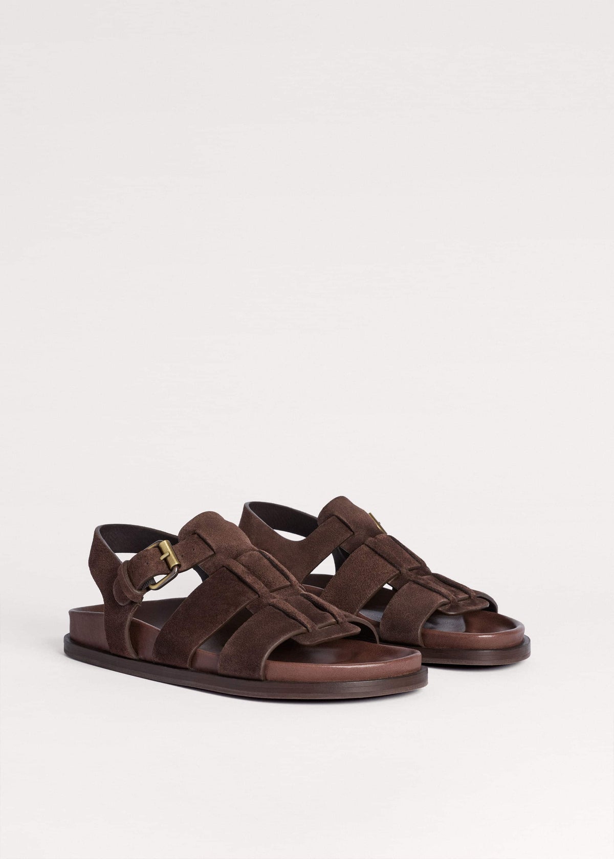 Dark Brown Open Toe Fisherman Sandal | ME+EM Accessories