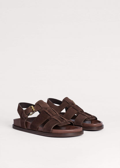 Dark Brown Open Toe Fisherman Sandal | ME+EM Accessories