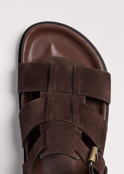 Dark Brown Open Toe Fisherman Sandal | ME+EM Accessories