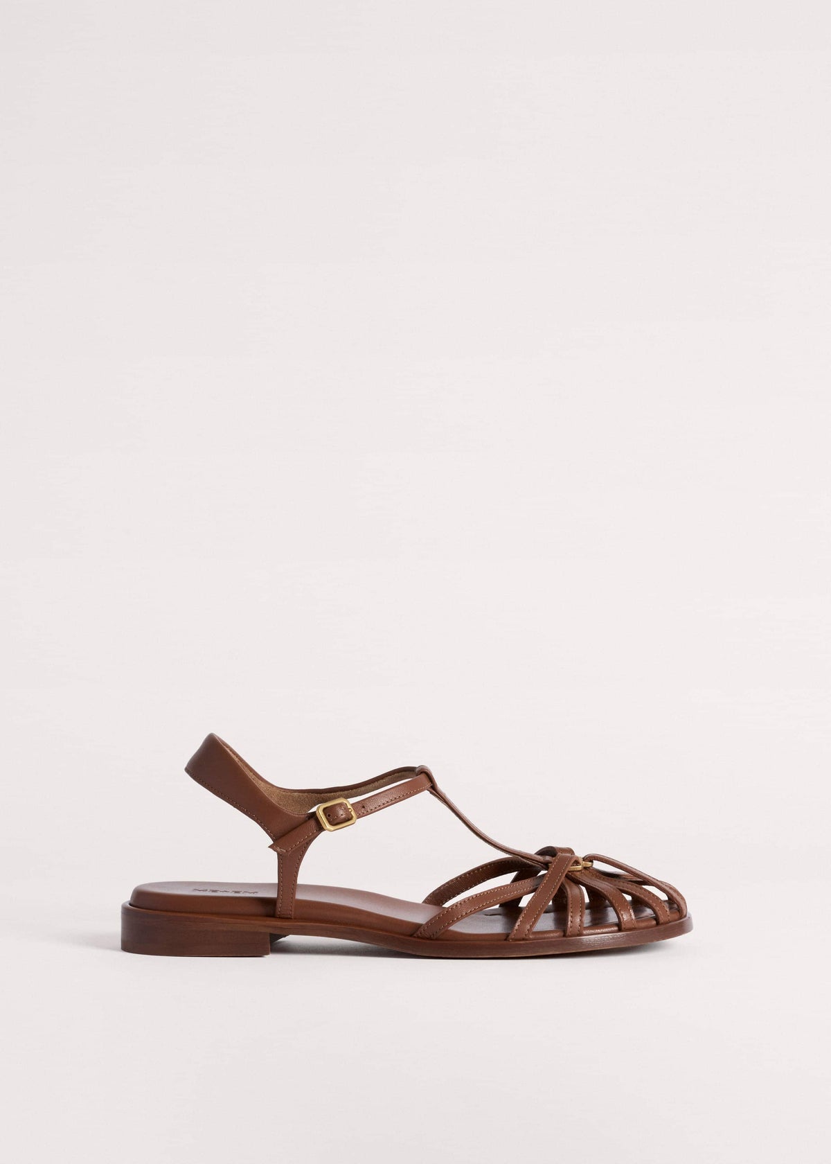 Brown Caged T-Bar Sandal | ME+EM Accessories